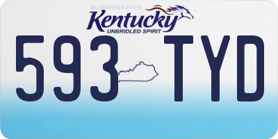 KY license plate 593TYD