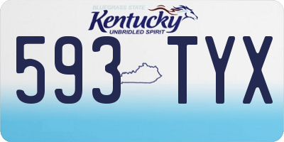 KY license plate 593TYX