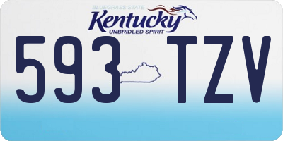 KY license plate 593TZV