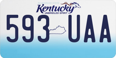 KY license plate 593UAA