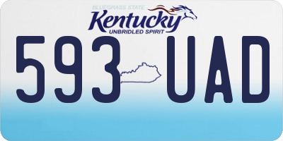 KY license plate 593UAD