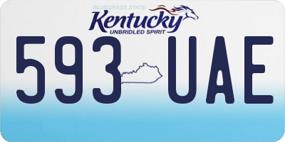 KY license plate 593UAE