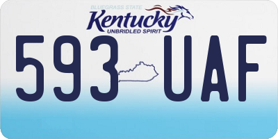KY license plate 593UAF