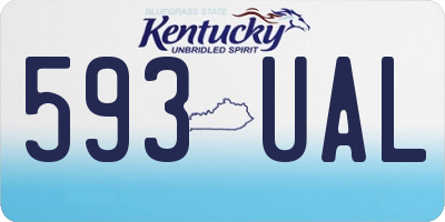 KY license plate 593UAL