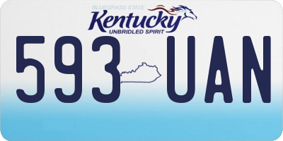 KY license plate 593UAN