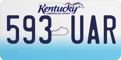 KY license plate 593UAR