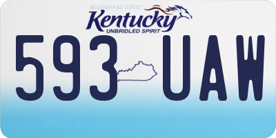 KY license plate 593UAW