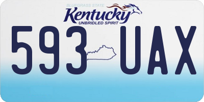 KY license plate 593UAX