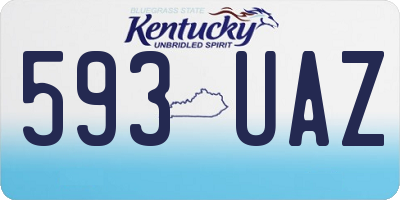 KY license plate 593UAZ