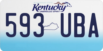 KY license plate 593UBA