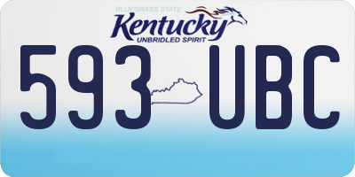 KY license plate 593UBC