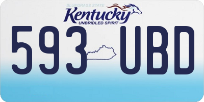 KY license plate 593UBD