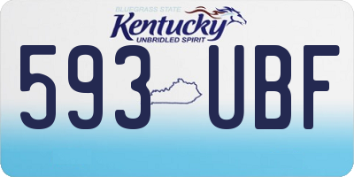 KY license plate 593UBF