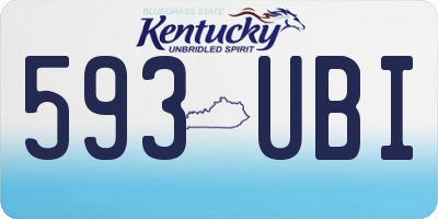 KY license plate 593UBI