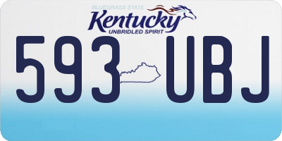 KY license plate 593UBJ