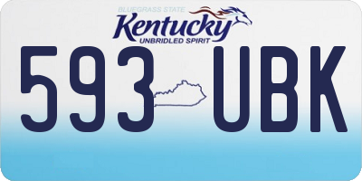 KY license plate 593UBK