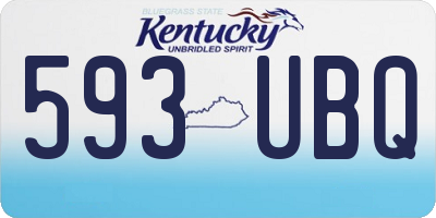 KY license plate 593UBQ