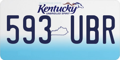KY license plate 593UBR