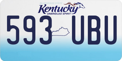 KY license plate 593UBU