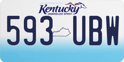 KY license plate 593UBW