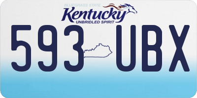KY license plate 593UBX