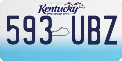 KY license plate 593UBZ