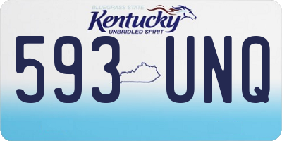 KY license plate 593UNQ