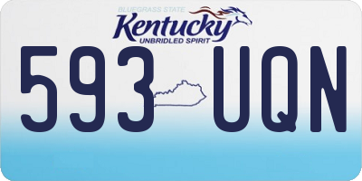 KY license plate 593UQN