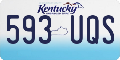 KY license plate 593UQS