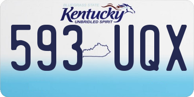 KY license plate 593UQX