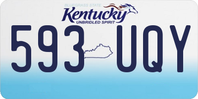 KY license plate 593UQY