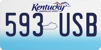 KY license plate 593USB