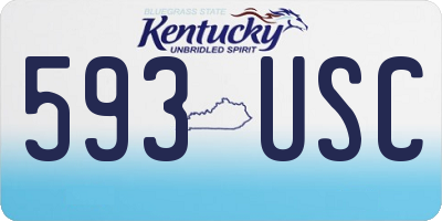 KY license plate 593USC