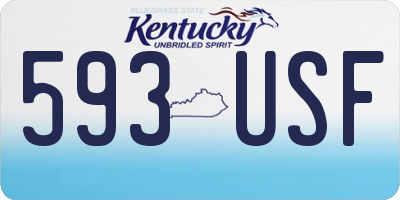 KY license plate 593USF