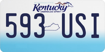 KY license plate 593USI