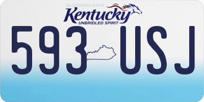 KY license plate 593USJ