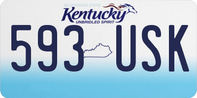 KY license plate 593USK