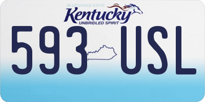KY license plate 593USL