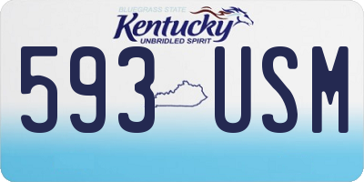 KY license plate 593USM
