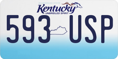 KY license plate 593USP