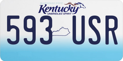 KY license plate 593USR