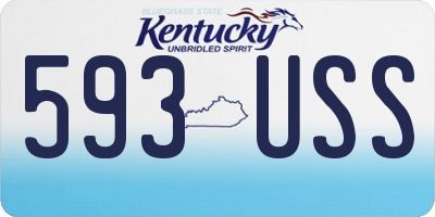 KY license plate 593USS