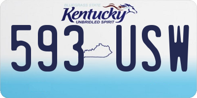 KY license plate 593USW
