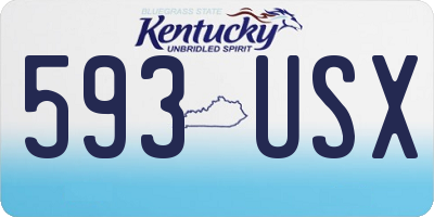 KY license plate 593USX