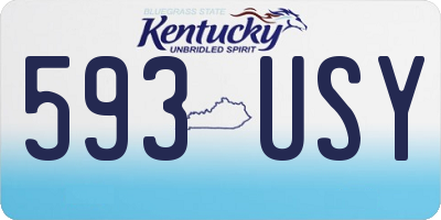 KY license plate 593USY