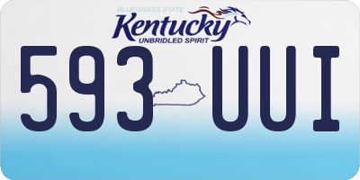 KY license plate 593UUI