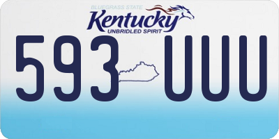 KY license plate 593UUU