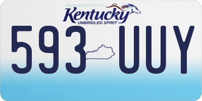 KY license plate 593UUY