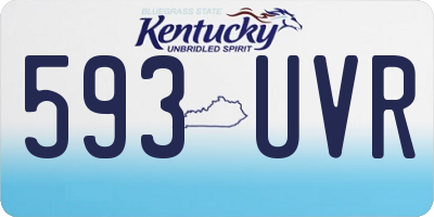 KY license plate 593UVR