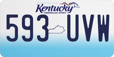 KY license plate 593UVW